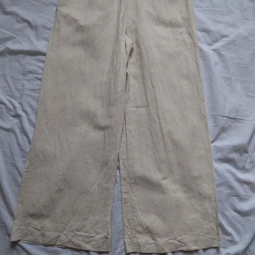 Madewell Linen Blend Jumpsuit Romper Button Front Ivory Boho Womens Size 0 - Picture 13 of 13